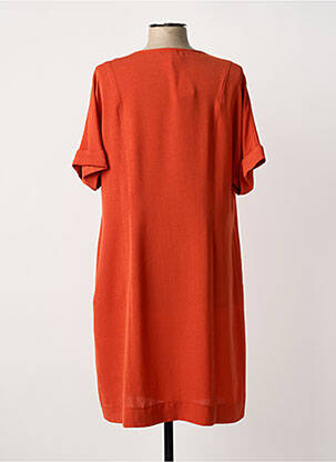 Rochie midi mâneci scurte mâneci scurte portocalie MARINA RIVEIRO femeie