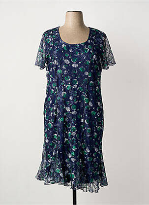Rochie midi imprimeu fantezie mâneci scurte albastru TELMAIL femeie