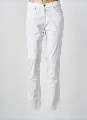 Pantalon slim țesătură poplin mărime normală alb BRUNO SAINT HILAIRE femeie