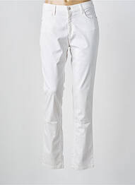 Pantalon slim țesătură poplin mărime normală alb BRUNO SAINT HILAIRE femme