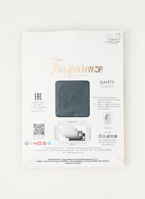 Colanți gri TRASPARENZE femeie