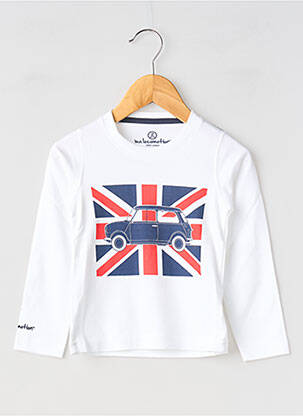 Tricou mâneci lungi mâneci lungi alb MA LOCOMOTION băiat