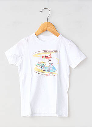 Tricou alb MA LOCOMOTION băiat