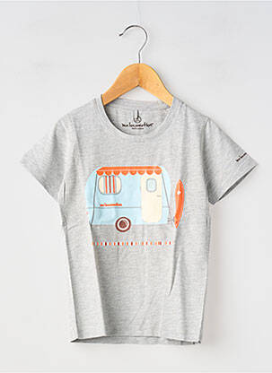 Tricou elasticitate mâneci scurte gri MA LOCOMOTION băiat