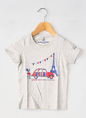 Tricou elasticitate mâneci scurte gri MA LOCOMOTION băiat