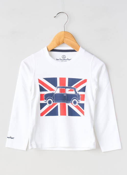 Tricou alb MA LOCOMOTION băiat