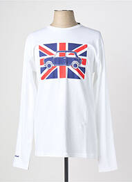 Tricou croială dreaptă mâneci lungi alb MA LOCOMOTION homme