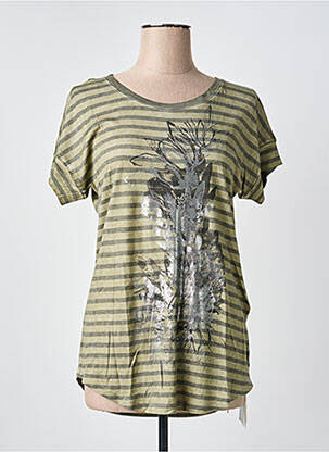 Tricou serigrafie mâneci scurte verde MARC CAIN femeie