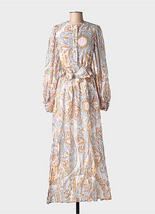 Rochie lungă mâneci lungi mâneci lungi gri SUNDRESS femeie