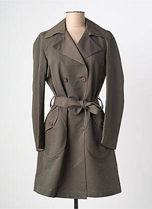 Trench țesătură poplin fără glugă verde MITSOUKI femeie