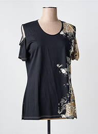 Tricou elasticitate mâneci scurte negru CLAUDE DE SAIVRE femme