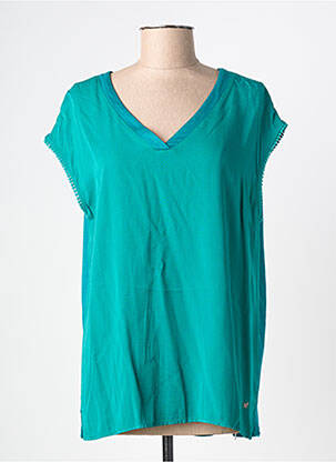 Tricou guler în v mâneci scurte verde KATMAI femeie