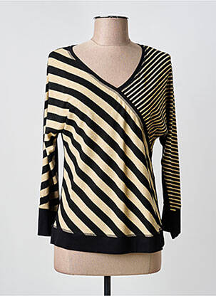 Tricou guler în v mâneci scurte negru KATMAI femme