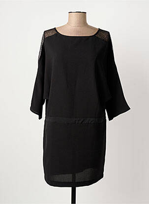 Rochie midi mâneci 3/4 mâneci 3/4 negru ANGE femeie
