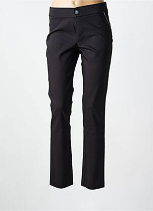 Pantalon chino țesătură poplin mărime normală negru WALTRON femeie
