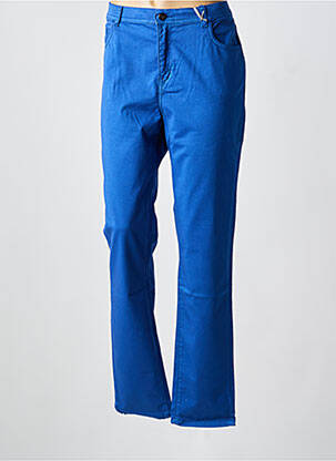 Pantalon slim țesătură poplin mărime normală albastru IMPAQT femeie