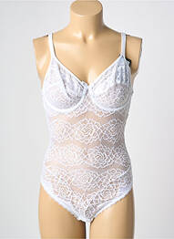 Body de lenjerie efect material satinat alb SANS COMPLEXE femme