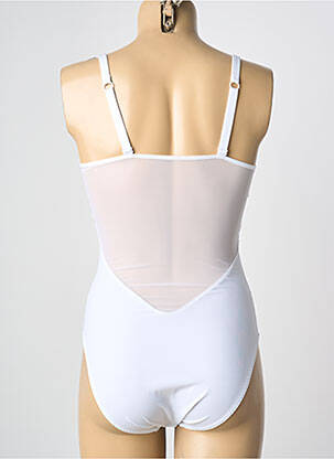 Body de lenjerie efect material satinat alb SANS COMPLEXE femeie