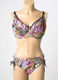 Costum de baie din două piese elasticitate sutien balconet cu decolteu înalt roz ANTIGEL femme