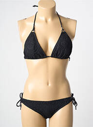 Costum de baie din două piese elasticitate sutien cu susținere înaltă și burete detașabil negru CALAO femme