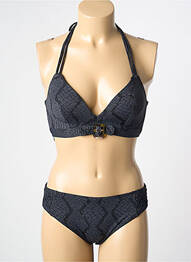 Costum de baie din două piese elasticitate top sutien modelat negru LINGADORE femme