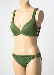 Costum de baie din două piese bretele elastice sutiene verde LINGADORE femme