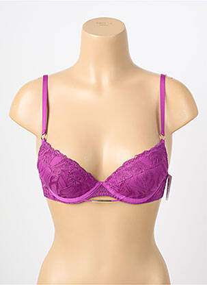 Sutien efect material satinat top sutien push-up violet AUBADE femeie