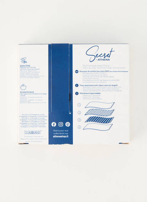 Chiloți-menstruali negru SECRET BY ATHENA femeie