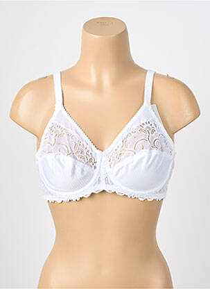 Sutien efect material satinat sutien cupe întregi cu decolteu înalt alb TRIUMPH femeie