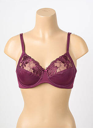 Sutien efect material satinat sutien cupe întregi cu decolteu înalt violet TRIUMPH femeie