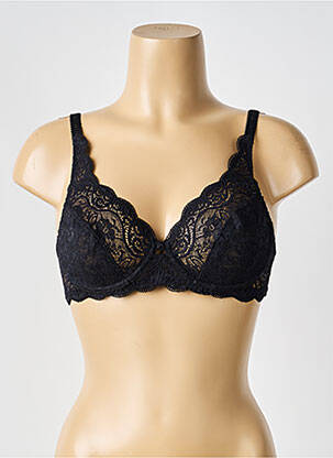 Sutien efect material satinat sutien cupe întregi cu decolteu înalt negru TRIUMPH femeie