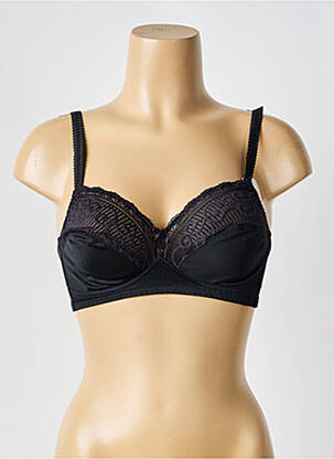 Sutien efect material satinat sutien cupe întregi cu decolteu înalt negru TRIUMPH femeie