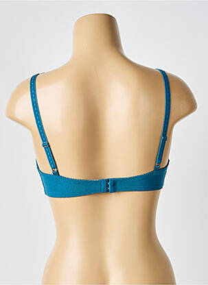 Sutien efect material satinat sutien cupe întregi cu decolteu înalt albastru TRIUMPH femeie