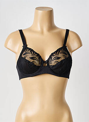 Sutien efect material satinat sutien cupe întregi cu decolteu înalt negru TRIUMPH femeie