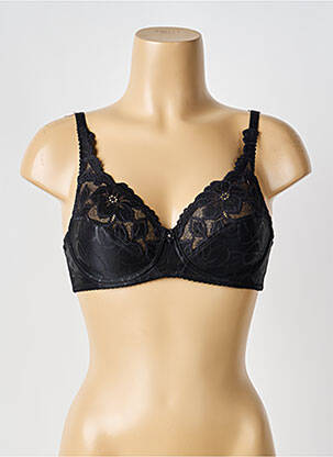 Sutien efect material satinat sutien cupe întregi cu decolteu înalt negru TRIUMPH femeie