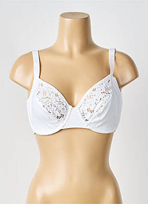 Sutien efect material satinat sutien cupe întregi cu decolteu înalt alb TRIUMPH femeie