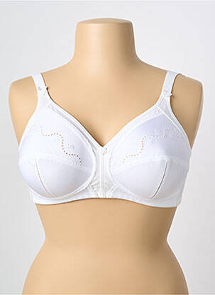 Sutien efect material satinat sutien cupe întregi cu decolteu înalt alb TRIUMPH femeie