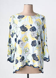 Bluză imprimeu floral mâneci 3/4 albastru THOMAS RABE femme