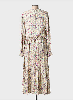 Rochie lungă mâneci lungi mâneci lungi bej ARTLOVE femeie