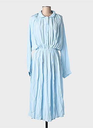 Rochie lungă mâneci lungi mâneci lungi albastru ARTLOVE femeie