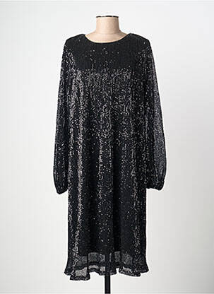 Rochie midi croială fluidă mâneci lungi negru B.YOUNG femeie