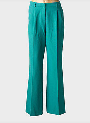 Pantalon drept închidere cu fermoar sub clapetă cu cârlig verde MORGAN femeie