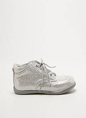 Ghete închidere cu șireturi vârf rotund argintiu MINIBEL fille