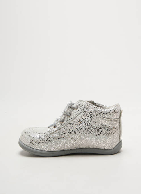 Ghete închidere cu șireturi vârf rotund argintiu MINIBEL fille