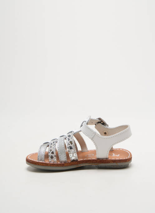 Sandale/pantofi decupați țesătură satinată vârf deschis argintiu MINIBEL fille