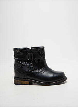 Botine/ghete material neted toc mic negru INITIALE PARIS fată