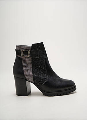 Botine/ghete material neted toc de 7 la 9 cm negru GEO-REINO femeie