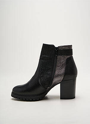 Botine/ghete material neted toc de 7 la 9 cm negru GEO-REINO femeie