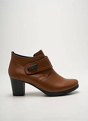 Botine/ghete material neted toc de 7 la 9 cm maro GEO-REINO femeie