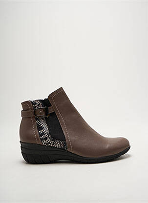 Botine/ghete material neted toc de 4 la 6 cm maro GEO-REINO femeie